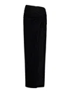 Monot Long Draped High-waisted Midi Skirt In Black