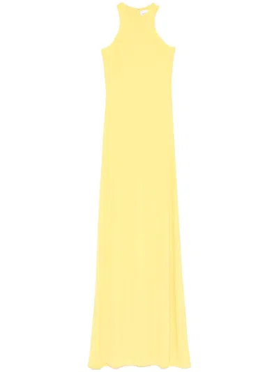 Monot Georgette-maxikleid In Gelb