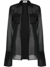 Monot Georgette Semi-sheer Shirt In Black
