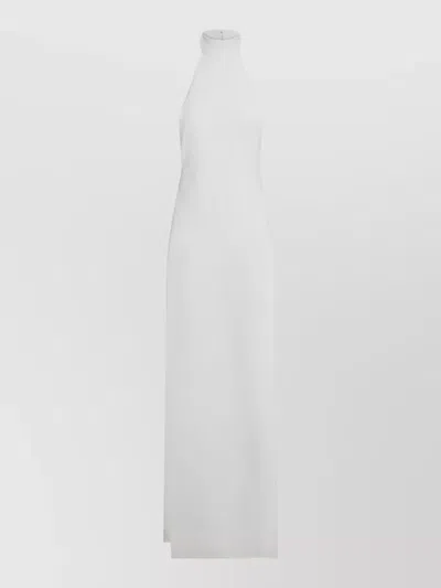 Monot Halter Neck Sleeveless Maxi Dress In White
