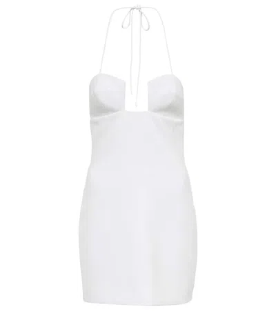 Monot Halterneck Crêpe Minidress In White