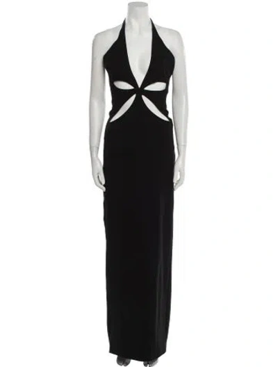 Pre-owned Monot Halterneck Long Dress W/ Tags In Black