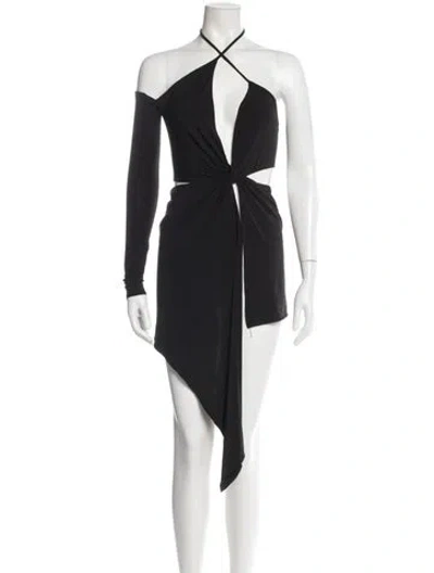 Pre-owned Monot Halterneck Mini Dress In Black