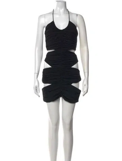Pre-owned Monot Halterneck Mini Dress In Black