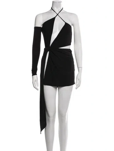 Pre-owned Monot Halterneck Mini Dress In Black