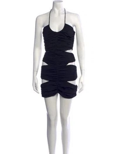 Pre-owned Monot Halterneck Mini Dress In Blue