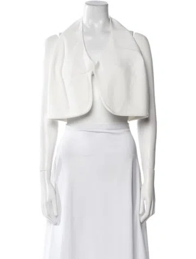 Pre-owned Monot Halterneck Sleeveless Crop Top In White