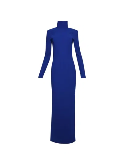 Monot Long Dress With Back Slit And Maxi Cut-out In Blue