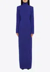 Monot Long Dress With Back Slit And Maxi Cut-out In Blue