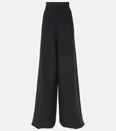Monot Mônot High-rise Crêpe Wide-leg Trousers In Black