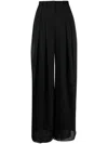 Monot High-waist Wide-leg Trousers In Black