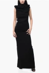 MONOT HOODED BARE BACK SHEATH DRESS WITH BACK SPLIT