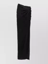 Monot Long Draped High-waisted Midi Skirt In Black