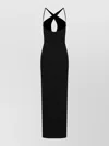 Monot Long Evening Dress Cutout Back Straps In Black