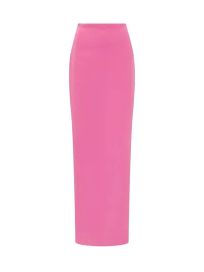 Monot High Waist Crepe Column Skirt In Pink