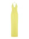 Monot Long Yellow Chiffon Bustier Dress In Yellow