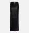 Monot Low-rise Leather Maxi Skirt In Black
