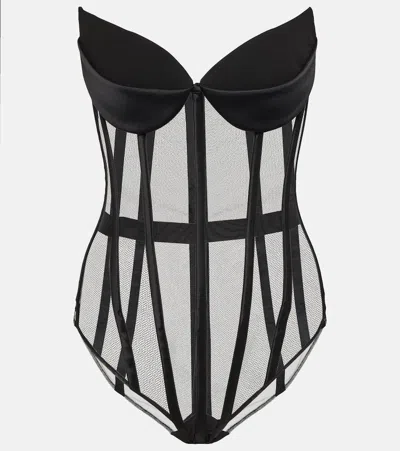 Monot Mesh Bustier In Black