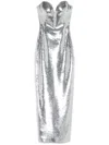 Monot Sequinned Bustier Midi Dress In Silber