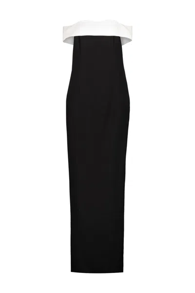 Monot Off Shoulder Column Dress In Black/ White