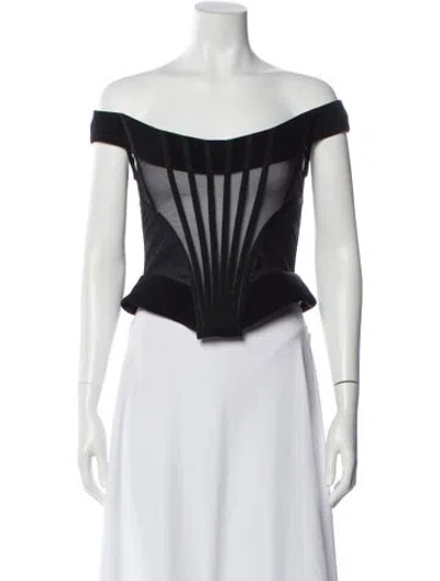 Pre-owned Monot Off-the-shoulder Sleeveless Top In White