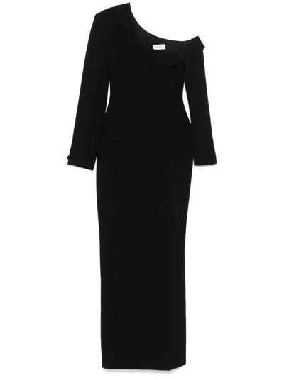 Monot One-shoulder Gown In Black