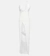 Monot One-shoulder Keyhole Gown In Black