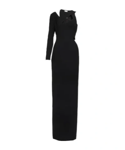 Monot One-shoulder Cutout Gown In Black