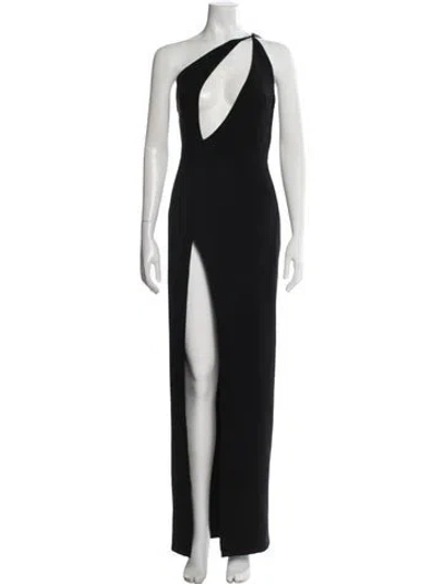 Pre-owned Monot One-shoulder Long Dress In Black