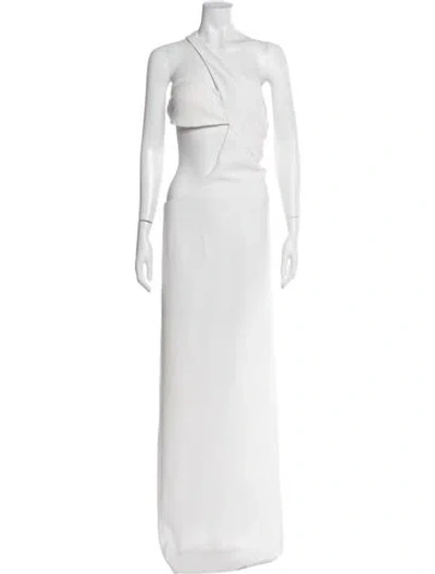 Pre-owned Monot One-shoulder Long Dress In Neutral