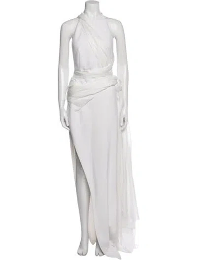 Pre-owned Monot One-shoulder Long Dress In Neutrals
