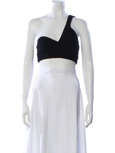 Pre-owned Monot One-shoulder Sleeveless Crop Top In Neutral