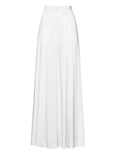Monot Pleated Wide-leg Trousers In White