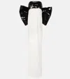 Monot Strapless Bow-embellished Sequined Mesh And Cady Gown In White/black