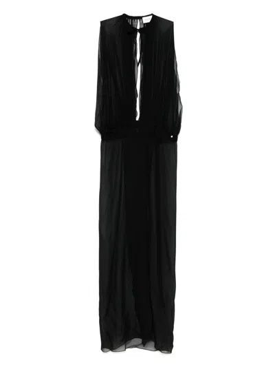 Monot Sleeveless Sheer Maxi Dress