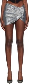 Monot Silver Mia Draped Miniskirt In Silver
