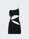 Monot Single Strap Asymmetric Cutout Mini Dress In Black