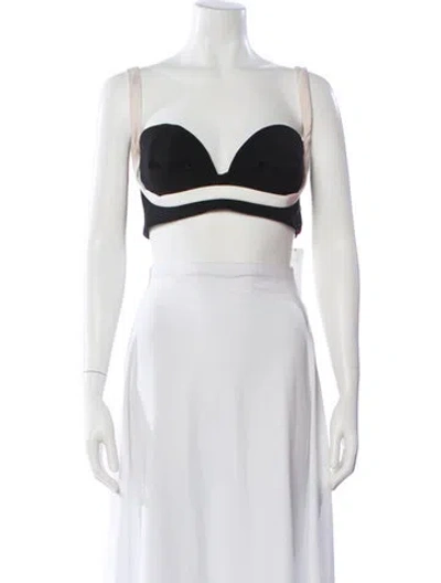 Pre-owned Monot Strapless Crop Top In Black