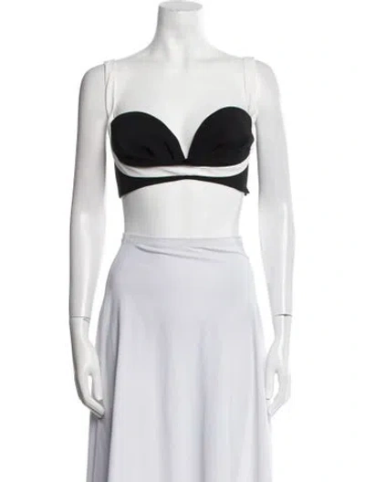 Pre-owned Monot Strapless Crop Top In Black