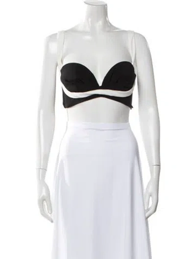 Pre-owned Monot Strapless Crop Top In White