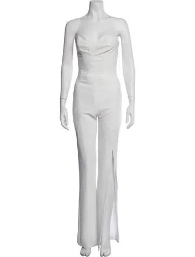 Pre-owned Monot Strapless Jumpsuit In White