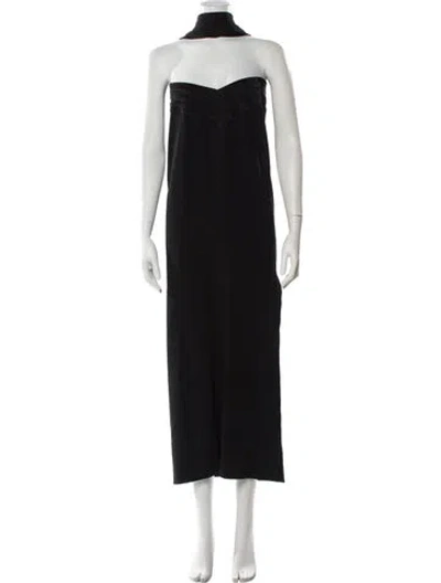 Pre-owned Monot Strapless Long Dress In Black
