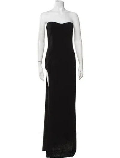 Pre-owned Monot Strapless Long Dress In Black
