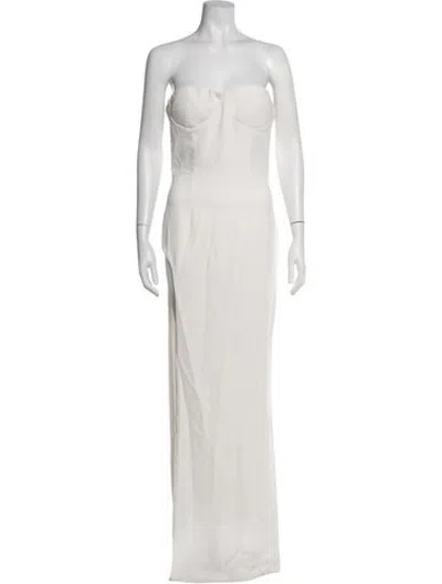 Pre-owned Monot Strapless Long Dress In Neutrals