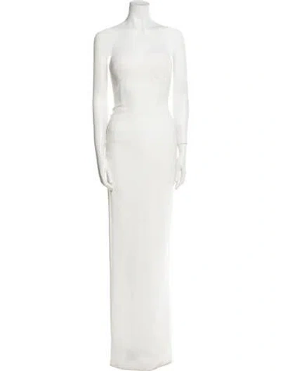 Pre-owned Monot Strapless Long Dress In White
