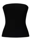 Monot Strapless Crepe Bustier Top In Black
