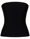 Monot Strapless Crepe Bustier Top In Black