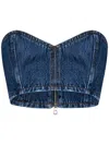 Monot Sweetheart Denim Bandeau In Blue