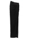 Monot Long Draped High-waisted Midi Skirt In Black