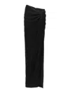 Monot Long Draped High-waisted Midi Skirt In Black